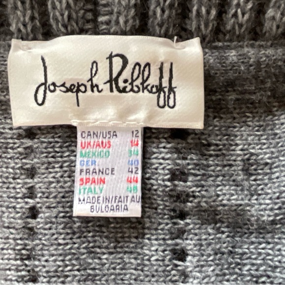 Joseph Ribkoff Alpaca Blend Coatigan Sweater Coat Grey Ribbed Collar Size 12 - Picture 6 of 8